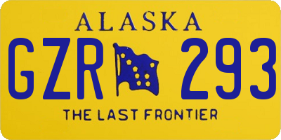 AK license plate GZR293