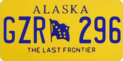 AK license plate GZR296