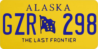 AK license plate GZR298