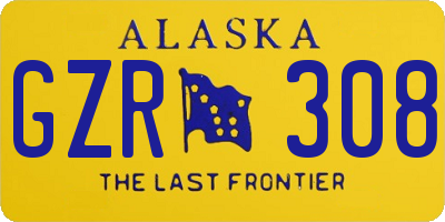 AK license plate GZR308
