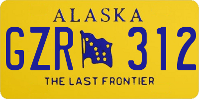 AK license plate GZR312