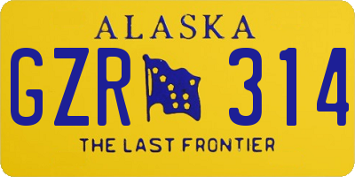 AK license plate GZR314