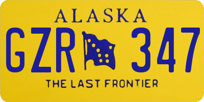 AK license plate GZR347