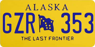 AK license plate GZR353