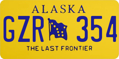 AK license plate GZR354