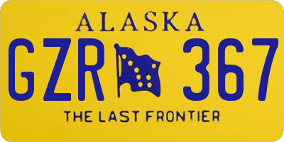 AK license plate GZR367