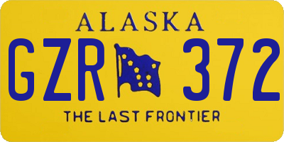 AK license plate GZR372