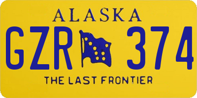 AK license plate GZR374