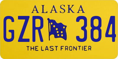 AK license plate GZR384
