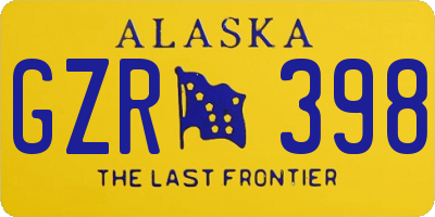 AK license plate GZR398