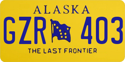 AK license plate GZR403