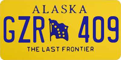 AK license plate GZR409
