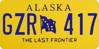 AK license plate GZR417