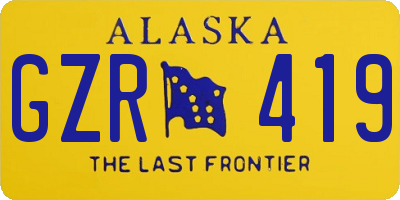 AK license plate GZR419