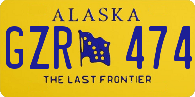 AK license plate GZR474