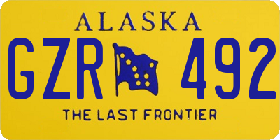 AK license plate GZR492