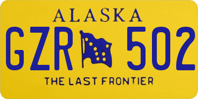 AK license plate GZR502