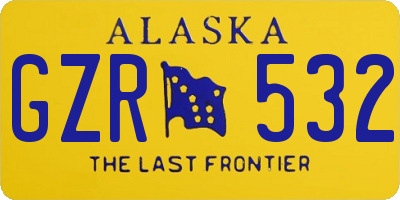 AK license plate GZR532
