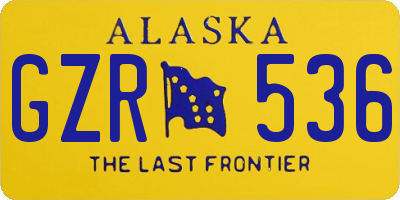AK license plate GZR536