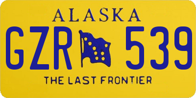 AK license plate GZR539