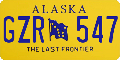 AK license plate GZR547