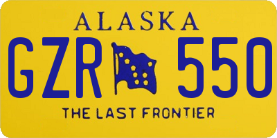 AK license plate GZR550