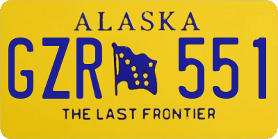 AK license plate GZR551