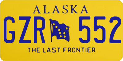 AK license plate GZR552
