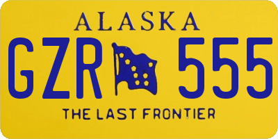 AK license plate GZR555