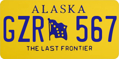 AK license plate GZR567