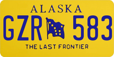 AK license plate GZR583