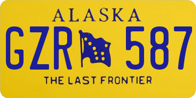 AK license plate GZR587