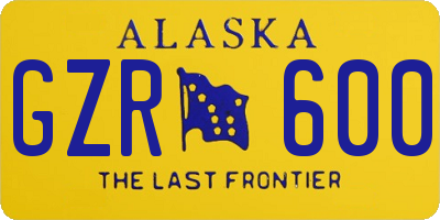 AK license plate GZR600