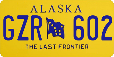 AK license plate GZR602