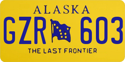 AK license plate GZR603