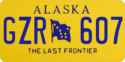 AK license plate GZR607