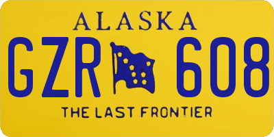 AK license plate GZR608