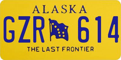 AK license plate GZR614