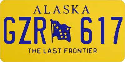 AK license plate GZR617