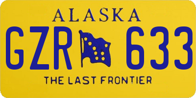 AK license plate GZR633