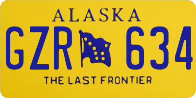 AK license plate GZR634