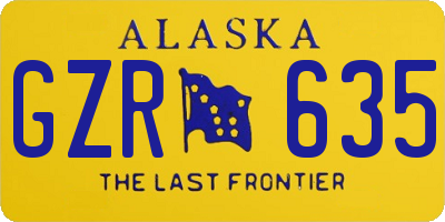 AK license plate GZR635