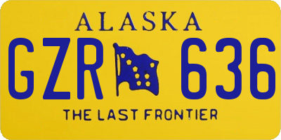 AK license plate GZR636