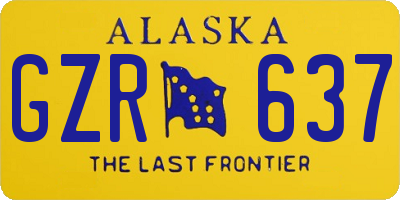 AK license plate GZR637