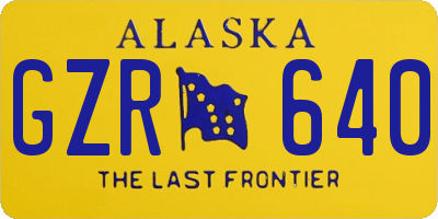 AK license plate GZR640