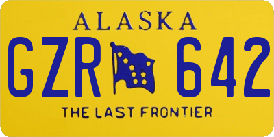 AK license plate GZR642