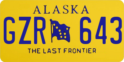 AK license plate GZR643