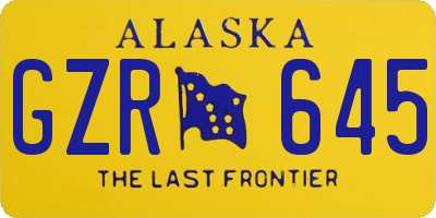 AK license plate GZR645