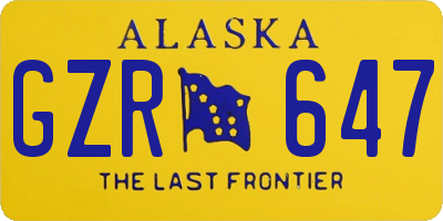 AK license plate GZR647