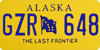 AK license plate GZR648